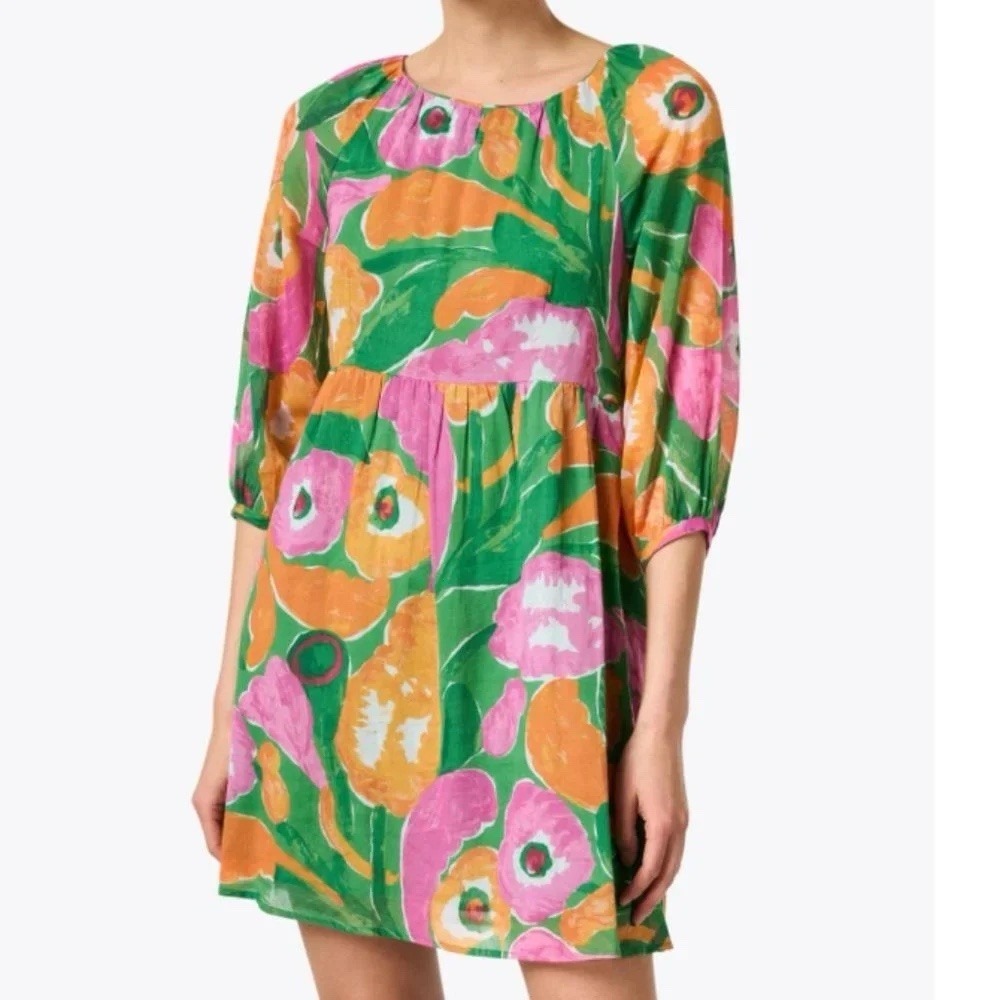 BANJANAN Abigail Floral Cotton 3/4 Sleeve size M